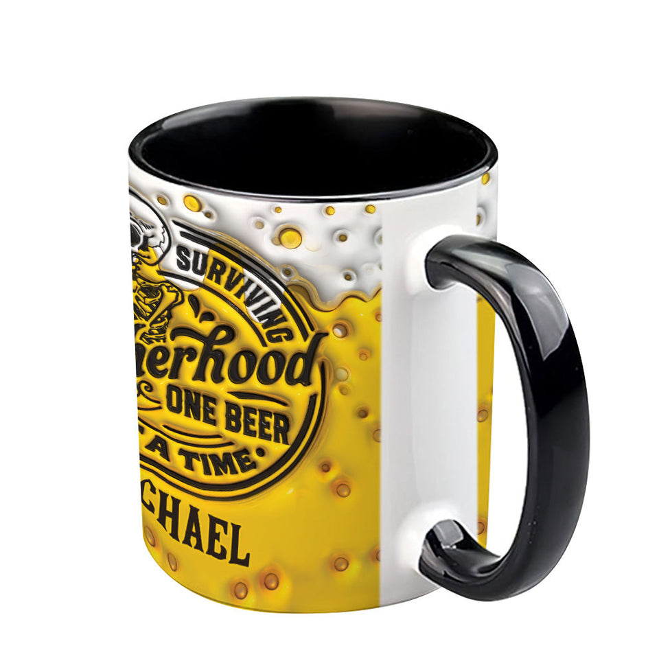 Surviving Fatherhood - Personalized Father Accent Mug