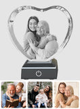Custom Photo - Personalized Mother Laser Engraving 3D Heart Shaped Crystal Lamp