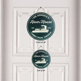 River House - Personalized Pontoon Round Wood Sign