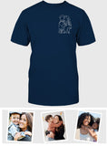 Custom Line Art - Personalized Mother Embroidered T-shirt