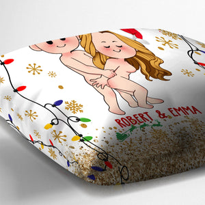 If You're Nice I'll Be Naughty - Personalized Couple Throw Pillow
