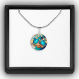 Salty Lil' Beach - Personalized Turtle Round Pendant Necklace