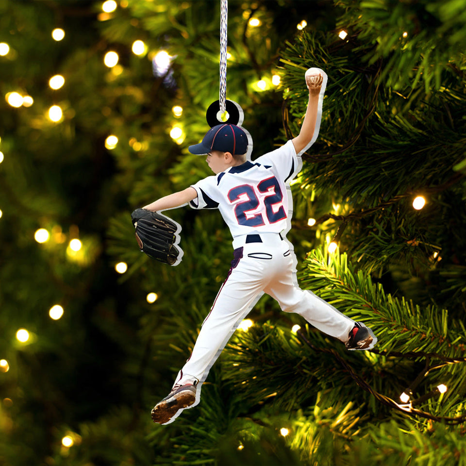 Photo Ornament - Baseball gift for son, daughter - Personalized Ornament