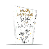 Officially World's Greatest Mom Ever - Gift for mom, grandma, wife, dad, grandpa, husband - Personalized Custom Shaped Acrylic Plaque