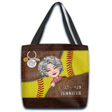 She Believed She Could So She Did - Personalized Softball Tote Bag