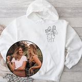 Custom Line Art - Personalized Daughter Embroidered Hoodie