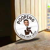Funny Bathroom Sign - Personalized Couple Interchangeable Wood Sign