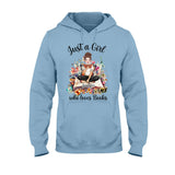 Just A Girl Who Loves Books - Personalized Book T-shirt and Hoodie