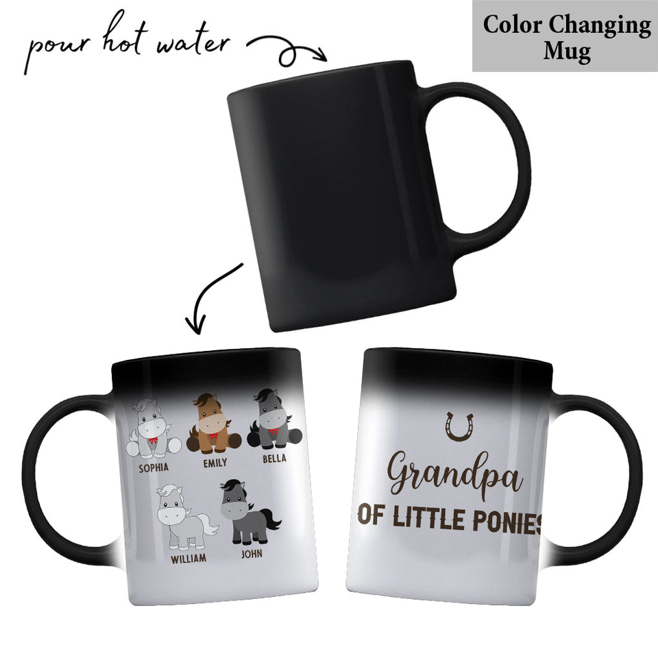Daddy's Little Ponies - Horse gift for dad,grandpa, husband, him - Personalized Mug