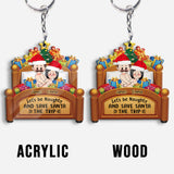 Let's Be Naughty - Personalized Couple Keychain