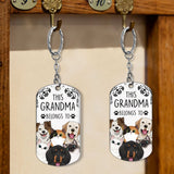 This Human Belongs To - Dog gift for cat lover - Personalized Stainless Steel Keychain
