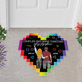 Couples Who Game Together Stay Together - Personalized Video Game Shaped Doormat