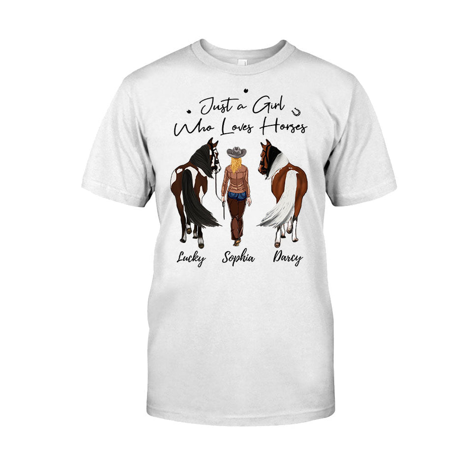 Just A Girl Who Loves Horses - Personalized Horse T-shirt & Hoodie