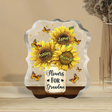 Flowers For Mom - Gift for mom, grandma - Personalized Custom Shaped Acrylic Plaque