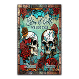 Skull Couple - Skull gift for husband, wife, boyfriend, girlfriend - Personalized Rug