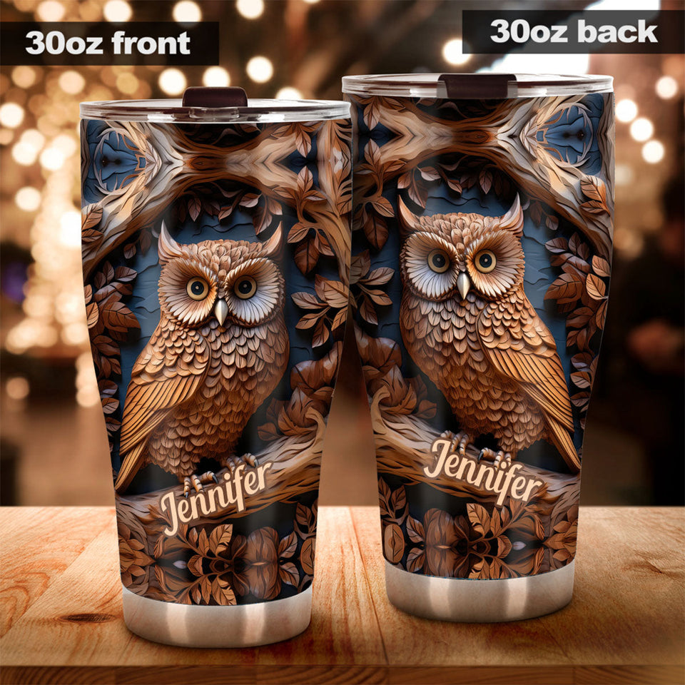 Just A Girl Who Loves Owls - Personalized Owl Tumbler