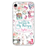 Sewing Is My Therapy - Personalized Sewing Phone Case
