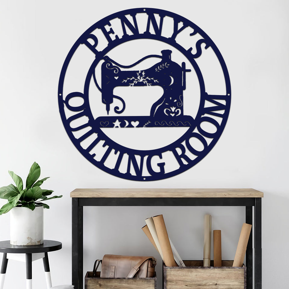 Quilting Room - Personalized Quilting Cut Metal Sign