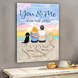 You & Me And The Dog - Personalized Couple Canvas And Poster