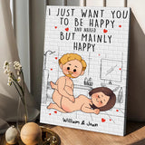 Save Water Shower Together - Personalized Couple Canvas And Poster