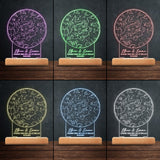 Under This Sky All It Began - Personalized Husband And Wife Shaped Plaque Light Base