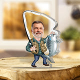 Love Fishing - Personalized Fishing Custom Shaped Acrylic Plaque