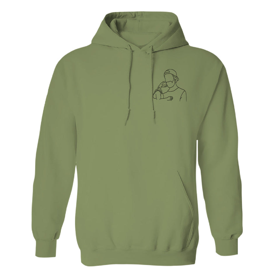 Custom Line Art - Personalized Uncle Embroidered Hoodie