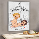 Save Water Shower Together - Personalized Couple Canvas And Poster