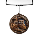 God Blessed The Broken Road - Personalized Owl Car Ornament