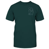 Custom Line Art - Personalized Aunt Embroidered T-shirt
