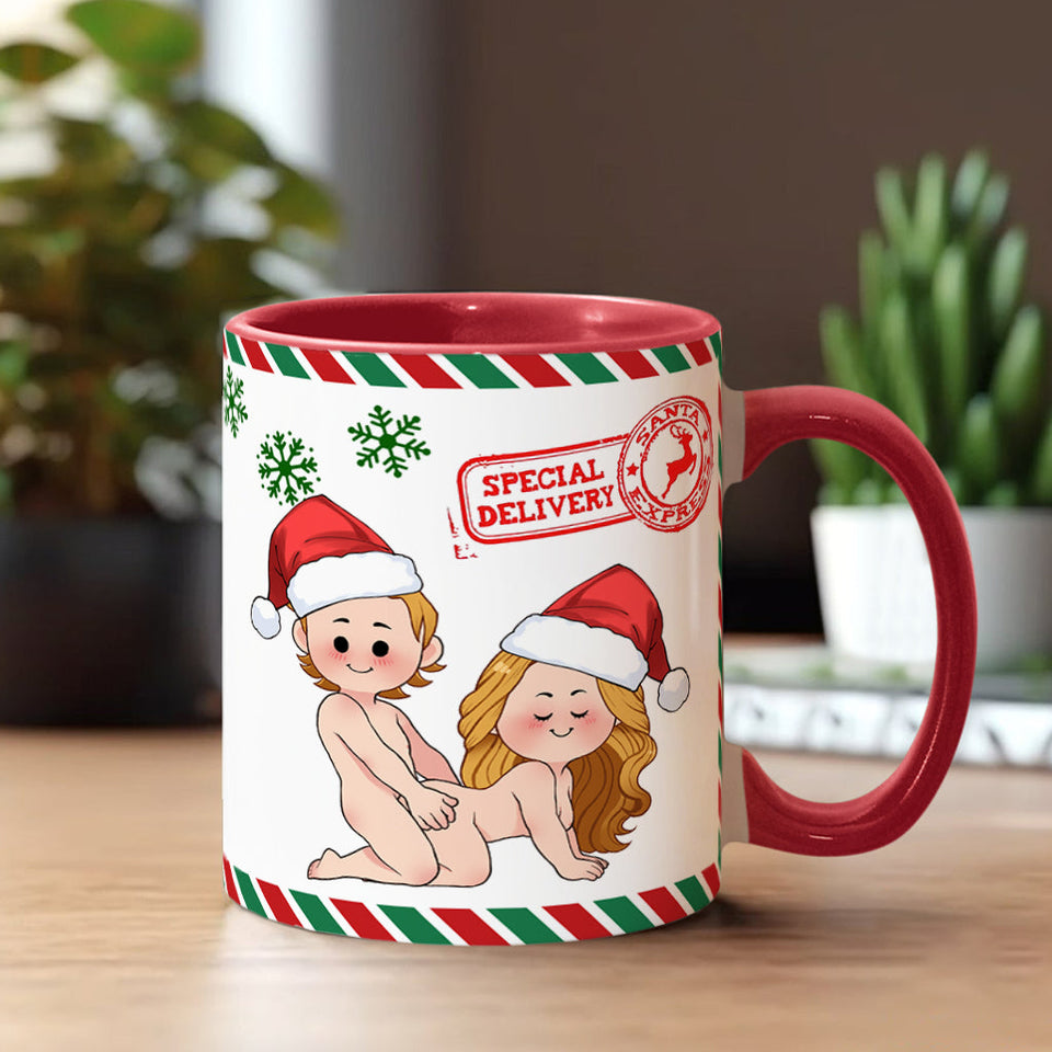 North Pole Mail Service - Personalized Couple Accent Mug