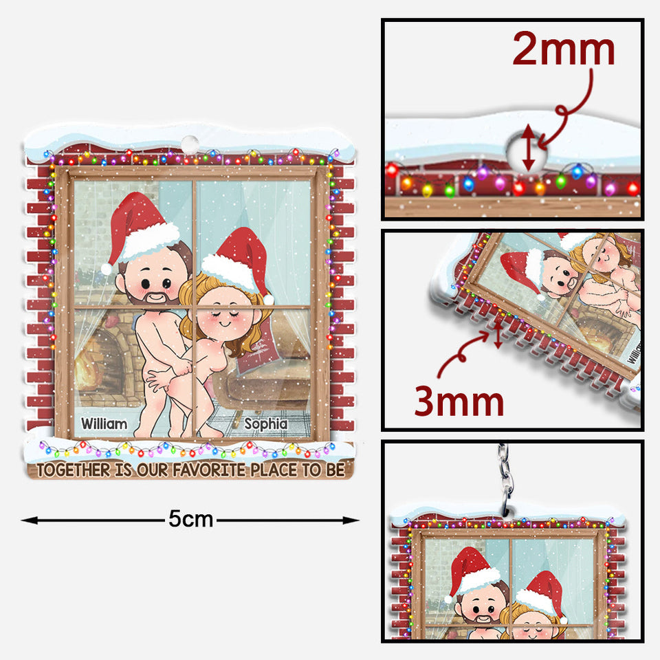 Together Is Our Favorite Place - Personalized Couple Keychain