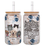 Everything Tastes Better - Cat gift for dog lover - Personalized Can Glass