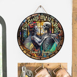 You And Me We Got This - Personalized Skull Round Wood Sign