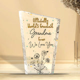 Officially World's Greatest Mom Ever - Gift for mom, grandma, wife, dad, grandpa, husband - Personalized Custom Shaped Acrylic Plaque