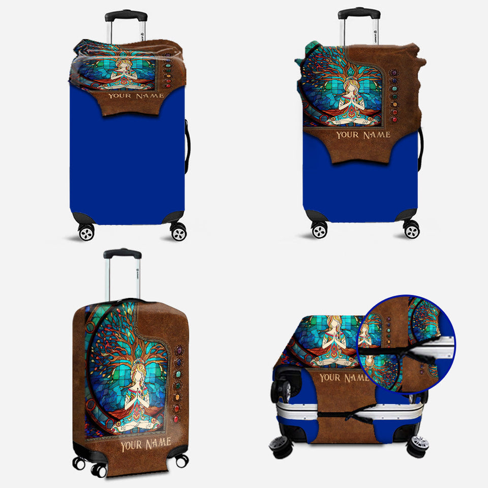 Namaste Green - Personalized Yoga Luggage Cover