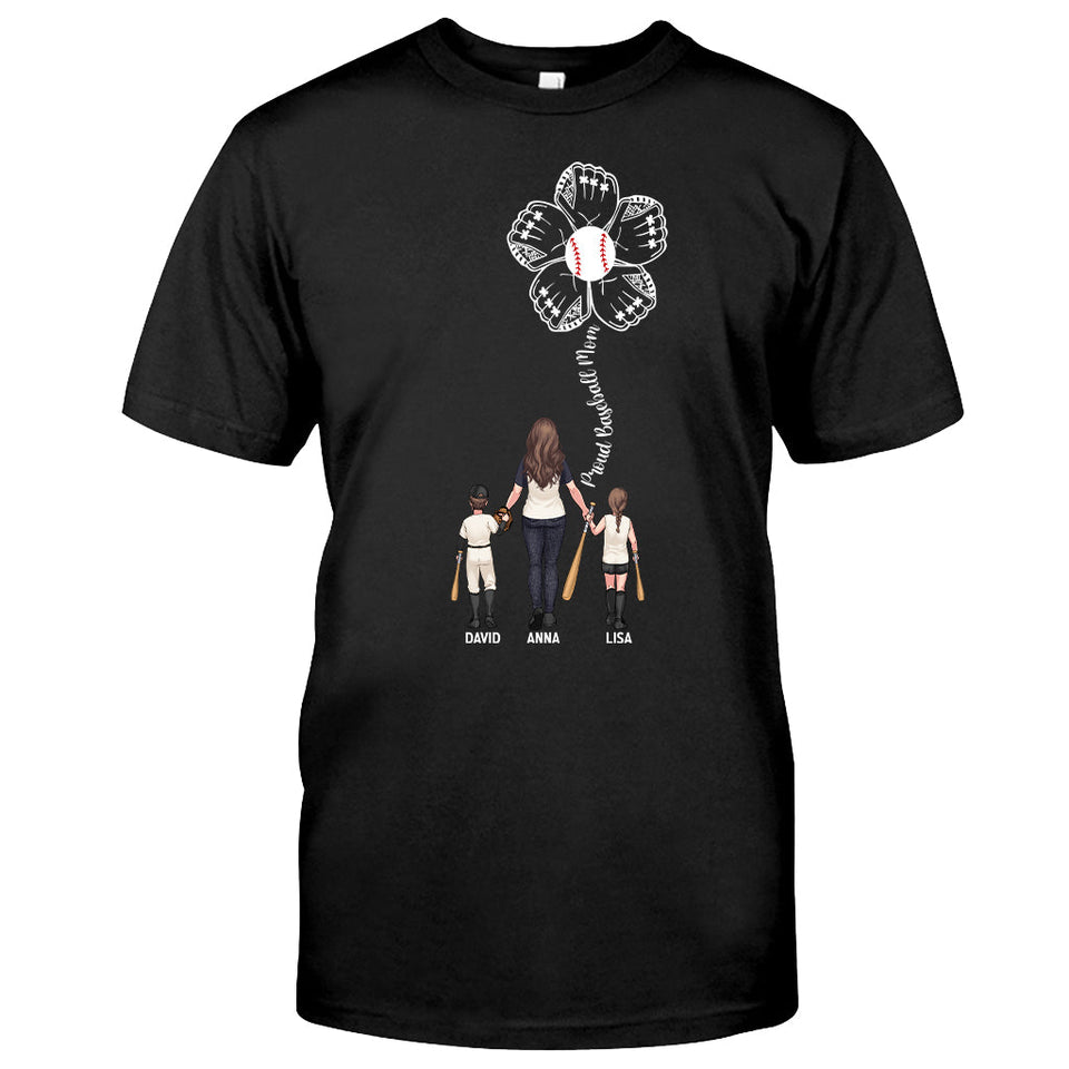 Proud Baseball Mom - Personalized Baseball T-shirt And Hoodie