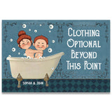 Clothing Optional Beyond This Point - Personalized Couple Doormat