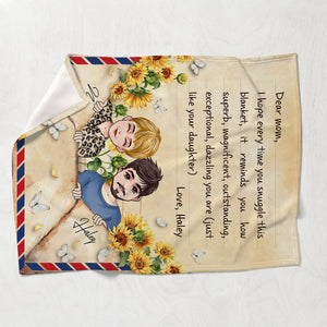 Dear Mom Letter Blanket - Personalized Mother Blanket
