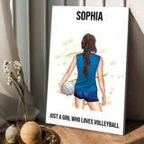 Just A Girl Who Loves Volleyball - Personalized Volleyball Canvas And Poster