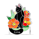 Black Cat - Personalized Black Cat Custom Shaped Acrylic Plaque