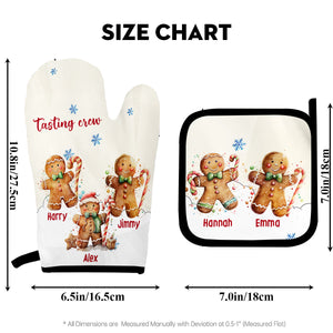 Grandma’s Cookies Tasting Crew - Personalized Grandma Oven Mitts & Pot Holder Set