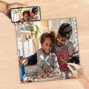 Custom Photo - Personalized Father Paint By Numbers Kit
