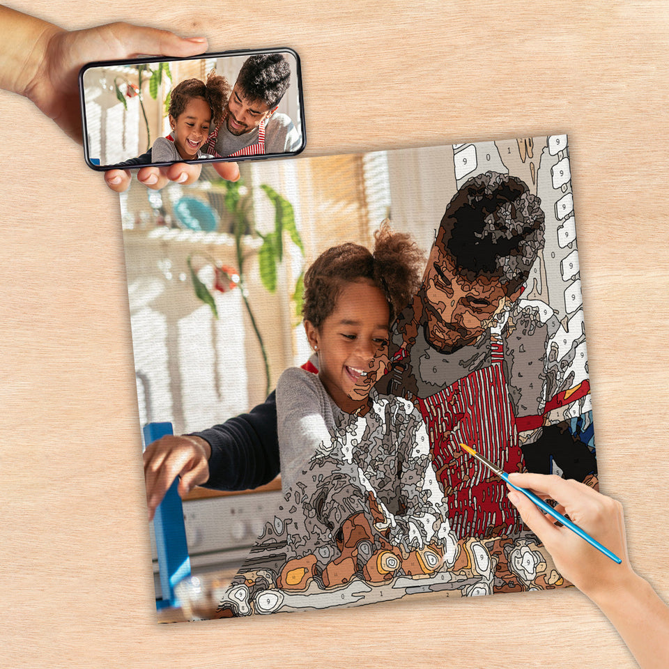 Custom Photo - Personalized Father Paint By Numbers Kit