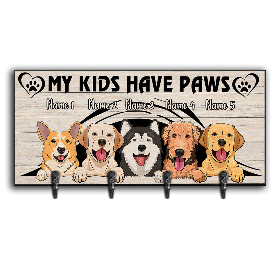 My Kids Have Paws - Personalized Dog Key Rack