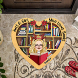Just A Girl Who Loves Book - Personalized Book Shaped Doormat