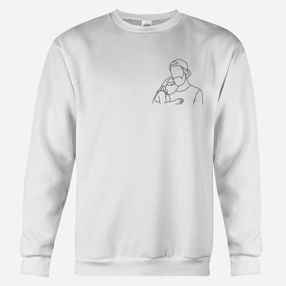 Custom Line Art - Personalized Uncle Embroidered Sweater
