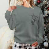 Horse Portrait - Personalized Horse Ugly Sweater