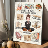 Just A Girl Who Loves Books - Personalized Book Canvas And Poster