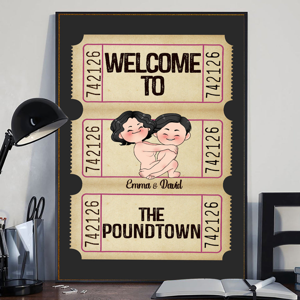 Welcome To The Poundtown Inappropriate Adult - Personalized Couple Canvas And Poster